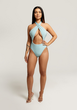 Angela-Simmons-Swimsuit-Womens-Trending-Sexy-Luxury-Swimwear-Glitter-Sparkle-String-Baby-Blue-Criss-Cross-One-Piece|Vanity-Couture-Boutique