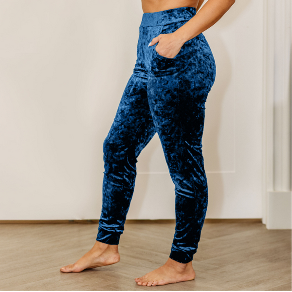 ROYAL BLUE TAILORED JOGGERS - Vanity Couture