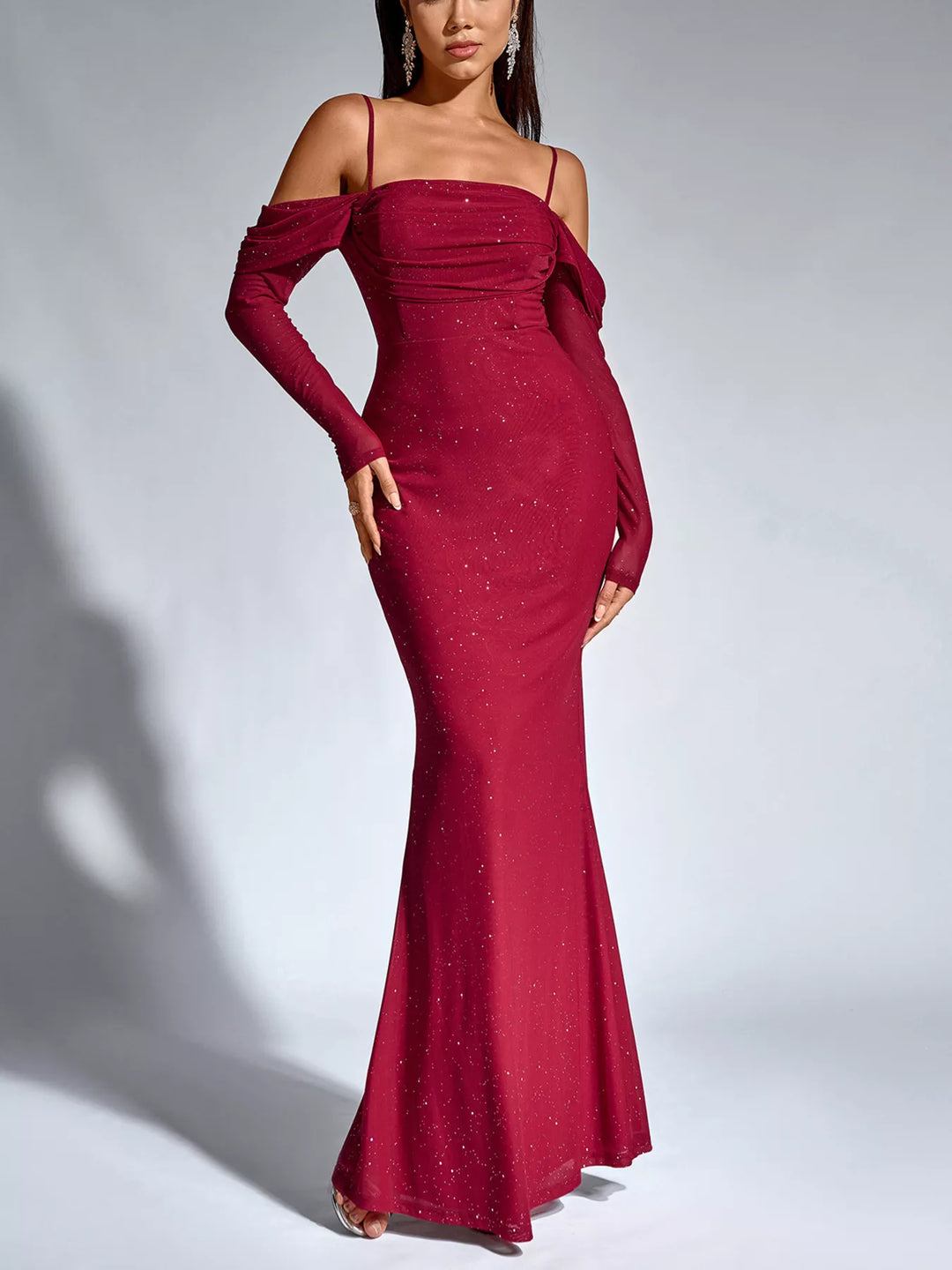 Gigi Sparkly Long Sleeve Mermaid Maxi Dress Gigi Sparkly Long Sleeve Mermaid Maxi Dress