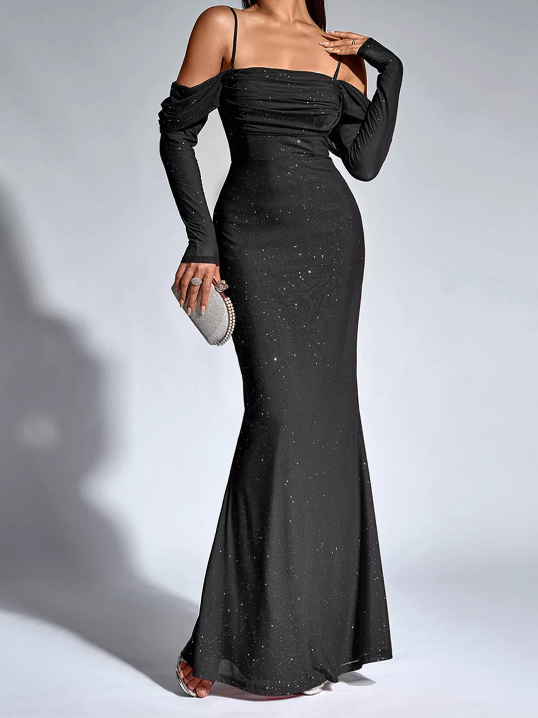 Gigi Sparkly Long Sleeve Mermaid Maxi Dress Gigi Sparkly Long Sleeve Mermaid Maxi Dress