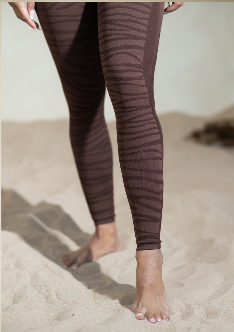 Destiny Seamless Zebra Print Sports Leggings – Sparkly Brown Elegance –  Vanity Couture