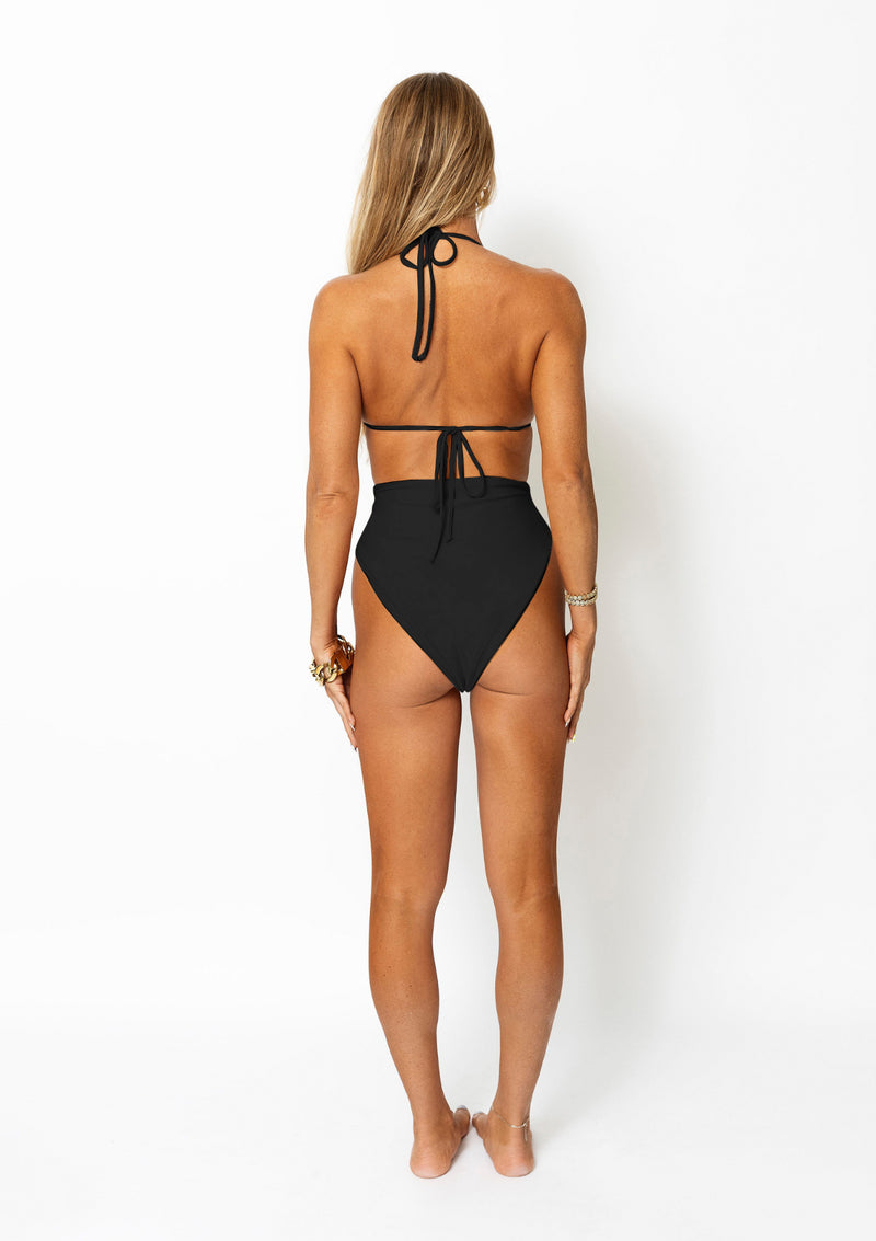 Amelia-Tie-Front-One-Piece-Swimsuit-In-Black-Sexy-Wrap-AroundWomens-Swimwear|Vanity-Couture-Boutique
