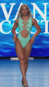 Vanity-Couture-Texas-Swimfest-Runway-Model-Shante-Mint-Lattice-Lace-Up-One-Piece-Swimsuit