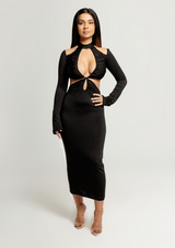 Stassie-Keyhole-Cutout-Long-Sleeve-Maxi-Dress-Black-Womens-Clothing|Vanity-Couture-Boutique