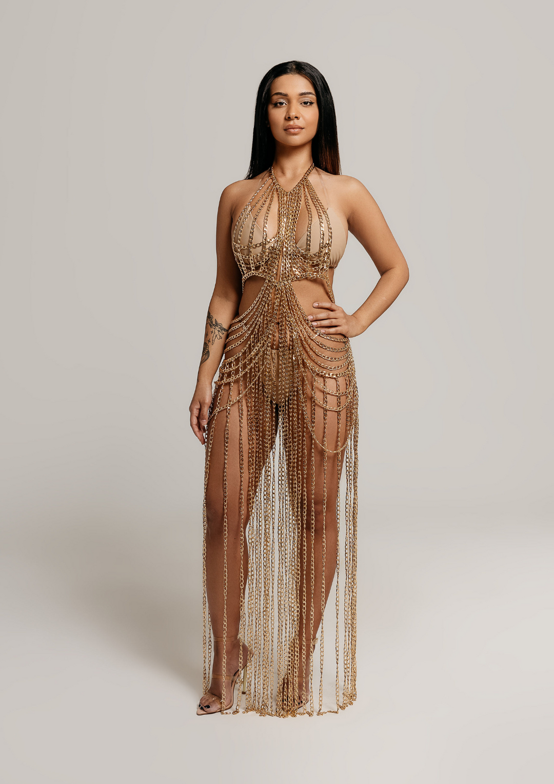 Cleopatra Chain Dress - Gold
