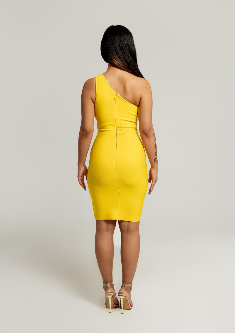 Tyla-Asymetrical-Keyhole-Cut-Out-Dress-Yellow-bandage-bodycon-womens-fashion-trends-sexy|Vanity-Couture-Boutique