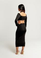 Stassie-Keyhole-Cutout-Long-Sleeve-Maxi-Dress-Black-Womens-Clothing|Vanity-Couture-Boutique