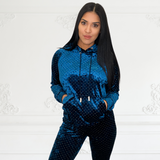 ROYAL BLUE & GOLD PULLOVER HOODIE - Vanity Couture