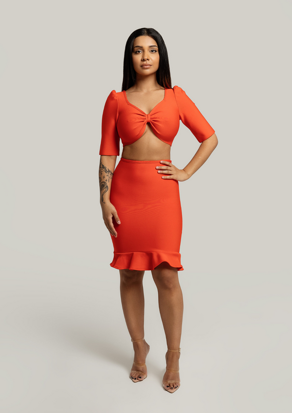 Molly-Crop-Top-And -Ruffle-Skirt-Bandage-Set-Red-Bodycon-Womens-Fashion|Vanity-Couture-Boutique