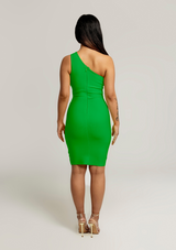 Tyla-Asymetrical-Keyhole-Cut-Out-One-ShoulderMidi-Dress-Green-bandage-bodycon-womens-fashion-trends-sexy|Vanity-Couture-Boutique