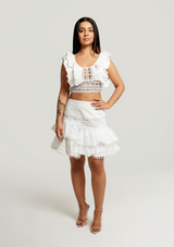 Kristy-Asymmetrical-Embroidered-Ruffle-Skirt-White-Womens-Fashion|Vanity-Couture-Boutique